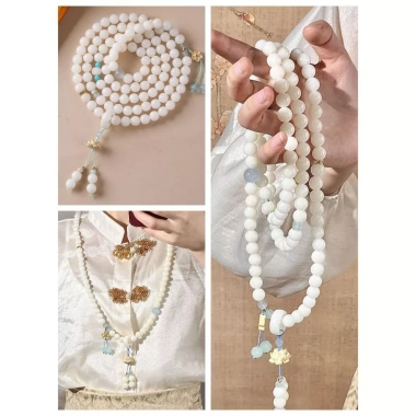 Vòng 108 hạt phong thủy - Chuỗi niệm Phật Bạch Ngọc Bồ Đề, giá ưu đãi 220.000đ