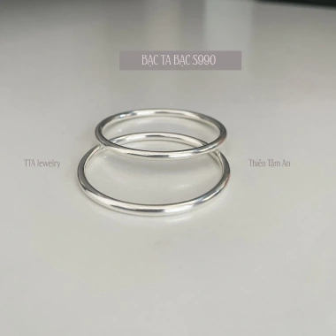 Vòng Bạc Ta Trơn Đặc Ruột Bé Người Lớn - Quà Đầy Tháng, Thôi Nôi, Sinh Nhật TTA 2