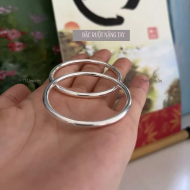 Vòng Bạc Ta Trơn Đặc Ruột Bé Người Lớn - Quà Đầy Tháng, Thôi Nôi, Sinh Nhật TTA 4