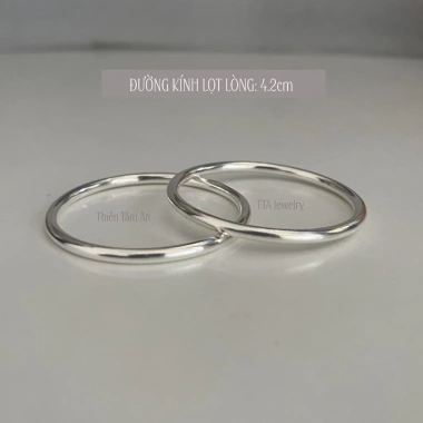 Vòng Bạc Ta Trơn Đặc Ruột Bé Người Lớn - Quà Đầy Tháng, Thôi Nôi, Sinh Nhật TTA 7