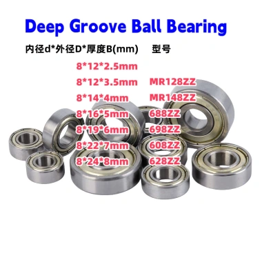 Vòng bi 8mm chính xác tốc độ cao, mang nhỏ MR128ZZ MR148ZZ 688ZZ 698ZZ 608ZZ 628ZZ - Giá ưu đãi 9.678₫