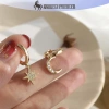 Vòng Bông Tai Ngôi Sao Mặt Trăng Bất Đối Xứng Vàng Bạc Bé Gái Onetimingfine 4