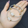 Vòng cáp lu thống TA Trắng 2 màu trong & thể băng - Phong Thuỷ Kim và Thuỷ TUDO giảm tới 399k