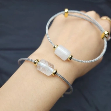 Vòng cáp lu thống TA Trắng 2 màu trong & thể băng - Phong Thuỷ Kim và Thuỷ TUDO giảm tới 399k 5