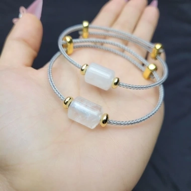 Vòng cáp lu thống TA Trắng 2 màu trong & thể băng - Phong Thuỷ Kim và Thuỷ TUDO giảm tới 399k 6