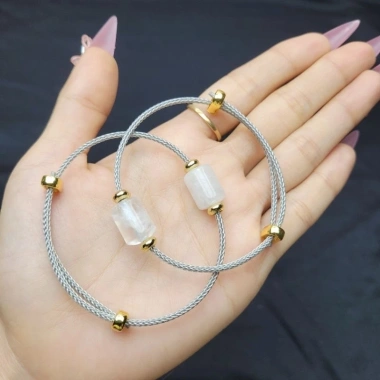 Vòng cáp lu thống TA Trắng 2 màu trong & thể băng - Phong Thuỷ Kim và Thuỷ TUDO giảm tới 399k 7
