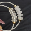 Vòng cáp ngũ điếu TA Trắng 2 màu trong và thể băng, điếu to mập, phù hợp mệnh Kim Thuỷ - Phong Thuỷ TUDO 402k 3