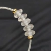 Vòng cáp ngũ điếu TA Trắng 2 màu trong và thể băng, điếu to mập, phù hợp mệnh Kim Thuỷ - Phong Thuỷ TUDO 402k 4