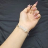 Vòng cáp ngũ điếu TA Trắng 2 màu trong và thể băng, điếu to mập, phù hợp mệnh Kim Thuỷ - Phong Thuỷ TUDO 402k 9