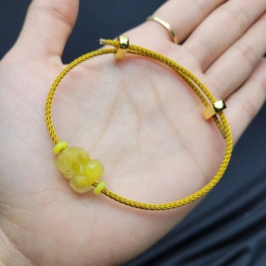 Vòng Cáp Tỳ Hưu TA Q506 Tóc Vàng - Phong Thuỷ Thổ Kim, TUDO Giá 690.000