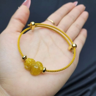Vòng Cáp Tỳ Hưu TA Q506 Tóc Vàng - Phong Thuỷ Thổ Kim, TUDO Giá 690.000
