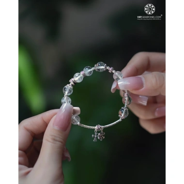 Vòng chuỗi mân côi T.A trắng tự nhiên + charm bạc Thái 925 - Nguyện cầu thêm đẹp, giảm còn 1,150,000 VND