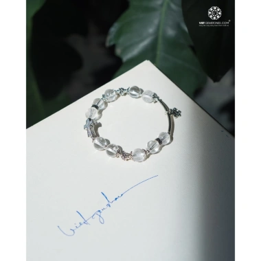 Vòng chuỗi mân côi T.A trắng tự nhiên + charm bạc Thái 925 - Nguyện cầu thêm đẹp, giảm còn 1,150,000 VND