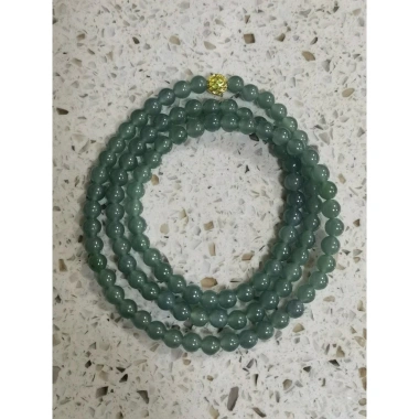 Vòng Chuỗi Tay Lam Ngọc Quấn Ba Vòng 3A Độ Sáng - Noa Gems, Tặng Hộp Gấm, Giá 680,000₫