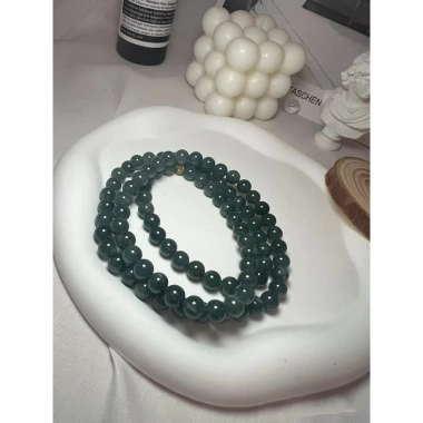 Vòng Chuỗi Tay Lam Ngọc Quấn Ba Vòng 3A Độ Sáng - Noa Gems, Tặng Hộp Gấm, Giá 680,000₫