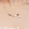 Vòng cổ bạc 925 Jewelou đá năng lượng tự nhiên, charm trăng sao lấp lánh - 949k 5