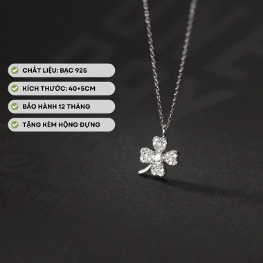 Vòng cổ bạc 925 nữ DUYSON SILVER - Dây chuyền cỏ 4 lá mạ vàng cao cấp, thiết kế tinh tế, giá chỉ 450.000 VND 7 Vòng cổ bạc 925 nữ DUYSON SILVER - Dây chuyền cỏ 4 lá mạ vàng cao cấp, thiết kế tinh tế, giá chỉ 450.000 VND 7