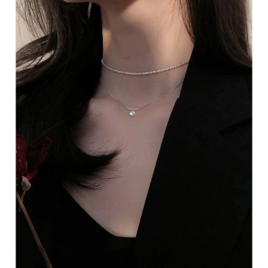 Vòng cổ Bạc tuyết xù Choker nữ cao cấp TUNA SILVER - 100% Bạc 925, Giá ưu đãi 450.000₫ (giảm từ 576.000)