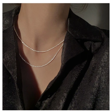 Vòng cổ Bạc tuyết xù Choker nữ cao cấp TUNA SILVER - 100% Bạc 925, Giá ưu đãi 450.000₫ (giảm từ 576.000)