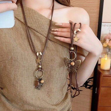 Vòng cổ boho dây da dài ngôi sao bướm - Trang sức thời trang nữ, quà tặng, giá chỉ 69.091₫