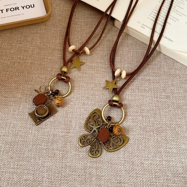 Vòng cổ boho dây da dài ngôi sao bướm - Trang sức thời trang nữ, quà tặng, giá chỉ 69.091₫