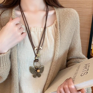 Vòng cổ boho dây da dài ngôi sao bướm - Trang sức thời trang nữ, quà tặng, giá chỉ 69.091₫