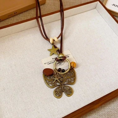 Vòng cổ boho dây da dài ngôi sao bướm - Trang sức thời trang nữ, quà tặng, giá chỉ 69.091₫