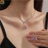 Vòng cổ, bông tai, dây chuyền kim cương giả Giọt Nước Pha Lê – Trang sức cưới nữ 2