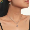 Vòng cổ, bông tai, dây chuyền kim cương giả Giọt Nước Pha Lê – Trang sức cưới nữ 4