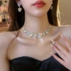 Vòng cổ bông tai thanh lịch hình bầu dục, thiết kế độc đáo, điều chỉnh được - Quà tặng sang trọng cho nữ
