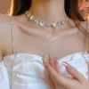 Vòng cổ bông tai thanh lịch hình bầu dục, thiết kế độc đáo, điều chỉnh được - Quà tặng sang trọng cho nữ 7