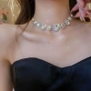 Vòng cổ bông tai thanh lịch hình bầu dục, thiết kế độc đáo, điều chỉnh được - Quà tặng sang trọng cho nữ 8