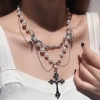 Vòng cổ chéo ngọc trai nhiều lớp thời trang - Dây chuyền xương đòn nữ chỉ 38.500₫ 5