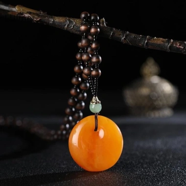 Vòng cổ choker vintage dân tộc nữ - dây xích sáp ong, thả hạt dài, phù hợp áo len, giá ưu đãi 38.5k