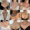 Vòng cổ chuỗi dây vàng nhiều lớp, mặt bướm, đính đá quý giả - Thời trang cá tính nữ