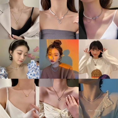 Vòng cổ chuỗi dây vàng nhiều lớp, mặt bướm, đính đá quý giả - Thời trang cá tính nữ