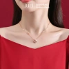 Vòng cổ cỏ 4 lá đỏ May Mắn - Bạc mạ vàng 3 lớp VC38 JULI, giảm giá 250k 6