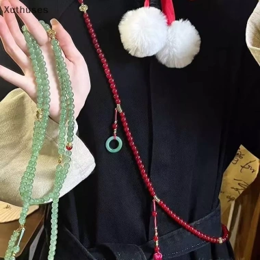 Vòng cổ đá tự nhiên xanh pha lê cho phụ nữ - Phù hợp Phật giáo, thiền, quà ý nghĩa, giảm còn 66.600₫