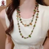 Vòng cổ dài phong cách Bohemian pha lê, đá tự nhiên nhiều màu, xếp lớp cổ điển - Giá ưu đãi 100.540 VND 4