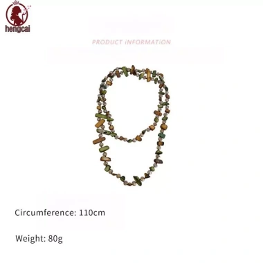 Vòng cổ dài phong cách Bohemian pha lê, đá tự nhiên nhiều màu, xếp lớp cổ điển - Giá ưu đãi 100.540 VND