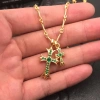 Vòng cổ đôi CHROME HEARTS bạc 925 mạ 22K vàng chữ thập tiệc quà tặng lễ tình nhân CX086 2