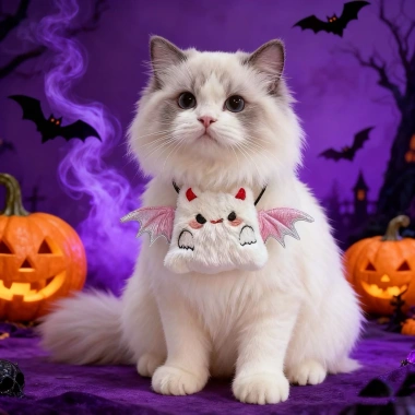 Vòng cổ Halloween thú cưng Nhện Dơi Bí ngô điều chỉnh, dễ thương cho mèo, chó - phụ kiện tiệc chụp ảnh 2