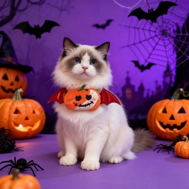 Vòng cổ Halloween thú cưng Nhện Dơi Bí ngô điều chỉnh, dễ thương cho mèo, chó - phụ kiện tiệc chụp ảnh 4