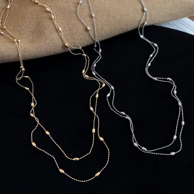 Vòng cổ Hàn Quốc cườm kim loại bóng phụ kiện nữ thời trang giảm giá 31.020₫