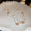 Vòng cổ hạt ngọc trai hoa kim cương phong cách thời thượng cho nữ giảm giá 22% 10