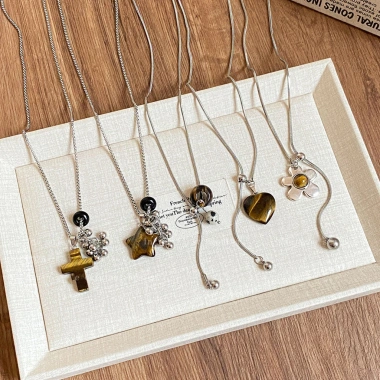 Vòng cổ hoa chữ thập ngôi sao điều chỉnh độ dài - Phụ kiện thời trang nữ 44k