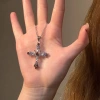 Vòng cổ HYCEO Trái tim Tình yêu và Chữ thập Zircon Y2K Dây chuyền Xương đòn Pha lê Gothic Kim cương cho Nữ 42.900 VND 2