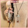 Vòng cổ lá bạc Ginkgo và lông vũ phong cách Trung Hoa Dễ phối đồ chụp ảnh đẹp, giá chỉ 21.500₫ 2