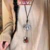 Vòng cổ lá bạc Ginkgo và lông vũ phong cách Trung Hoa Dễ phối đồ chụp ảnh đẹp, giá chỉ 21.500₫ 4