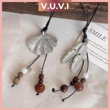 Vòng cổ lá bạc Ginkgo và lông vũ phong cách Trung Hoa Dễ phối đồ chụp ảnh đẹp, giá chỉ 21.500₫